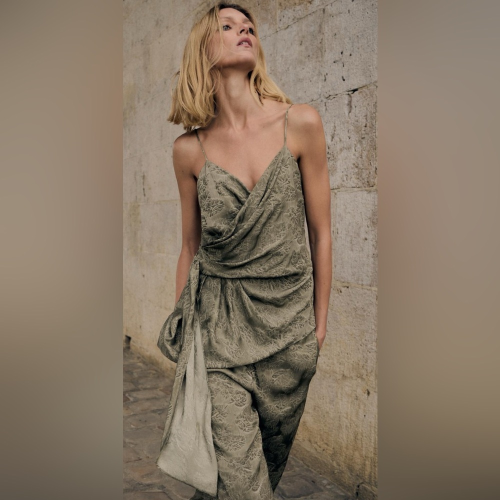 NWT Zara draped jacquard top